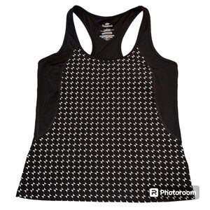 Nordic Track Womens Tank Top Shirt Workout Athletic Built In Bra Houndstooth